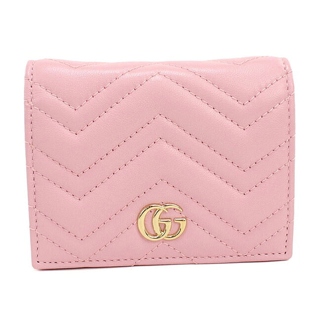 グッチ 二つ折り財布 二折財布 コンパクト レディース ブランド GUCCI ダブルG スモールウォレット レザー 466492 ピンク USDGU118694011