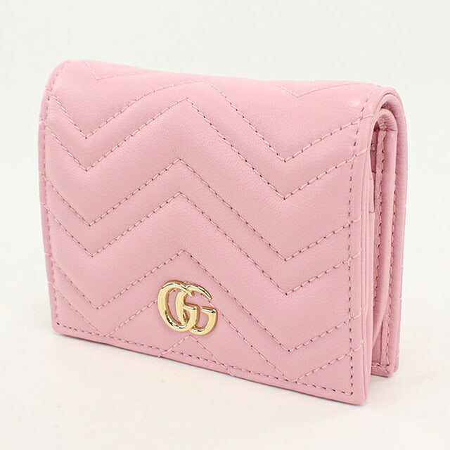 グッチ 二つ折り財布 二折財布 コンパクト レディース ブランド GUCCI ダブルG スモールウォレット レザー 466492 ピンク USDGU118694011