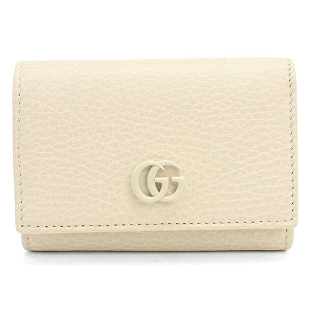 グッチ 三つ折り財布 三折財布 コンパクト レディース ブランド GUCCI ダブルG  レザー 644407 ホワイト USDGU118741011
