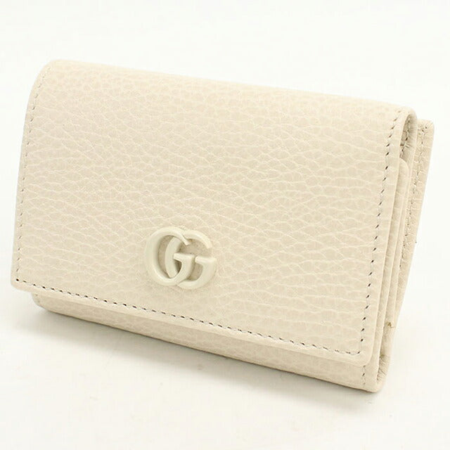 グッチ 三つ折り財布 三折財布 コンパクト レディース ブランド GUCCI ダブルG  レザー 644407 ホワイト USDGU118741011
