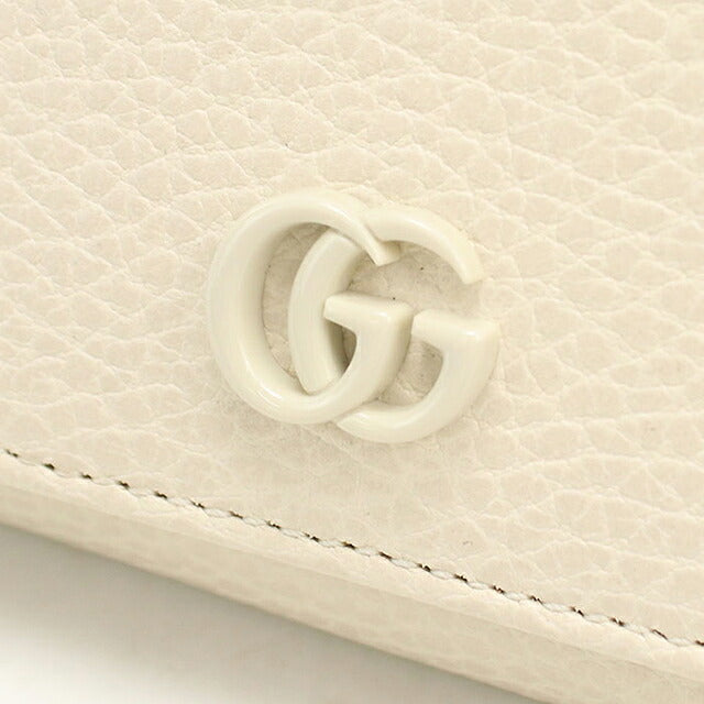 グッチ 三つ折り財布 三折財布 コンパクト レディース ブランド GUCCI ダブルG  レザー 644407 ホワイト USDGU118741011