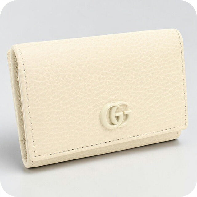 グッチ 三つ折り財布 三折財布 コンパクト レディース ブランド GUCCI ダブルG  レザー 644407 ホワイト USDGU118741011
