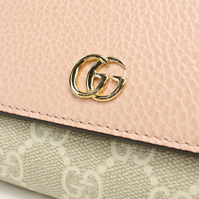 グッチ 二つ折り財布 二折財布 コンパクト レディース ブランド GUCCI ダブルG ミディアム ウォレット 598587 ピンク USDGU118883011