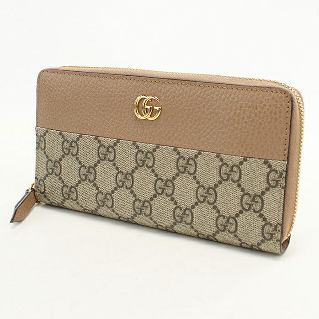 グッチ 長財布ラウンドファスナー レディース ブランド GUCCI ダブルG  レザー 456117 ベージュ USDGU118951011