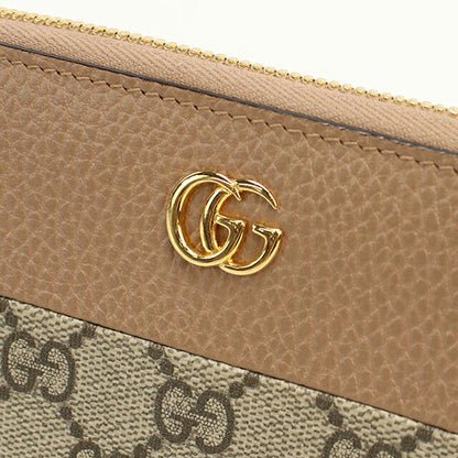 グッチ 長財布ラウンドファスナー レディース ブランド GUCCI ダブルG  レザー 456117 ベージュ USDGU118951011