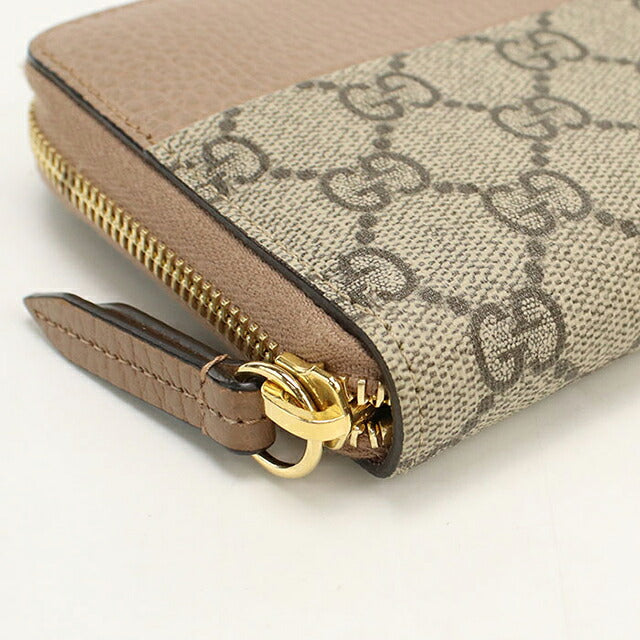 グッチ 長財布ラウンドファスナー レディース ブランド GUCCI ダブルG  レザー 456117 ベージュ USDGU118951011