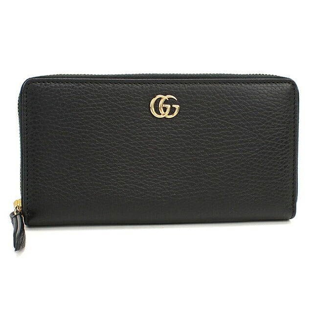 グッチ 長財布ラウンドファスナー レディース ブランド GUCCI ダブルG  レザー 456117 ブラック USDGU118982011
