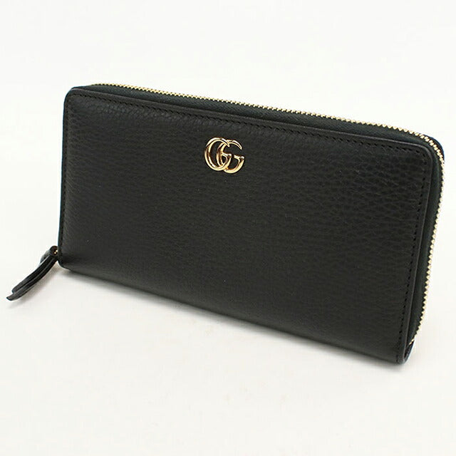 グッチ 長財布ラウンドファスナー レディース ブランド GUCCI ダブルG  レザー 456117 ブラック USDGU118982011