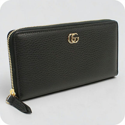 グッチ 長財布ラウンドファスナー レディース ブランド GUCCI ダブルG  レザー 456117 ブラック USDGU118982011