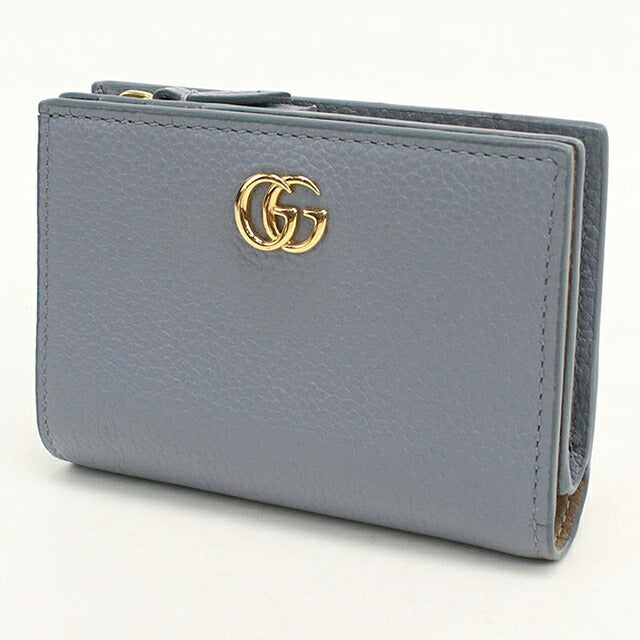 グッチ 二つ折り財布 二折財布 コンパクト レディース ブランド GUCCI ダブルG バイカラー スモールウォレット レザー 772738 ブルー USDGU118983011