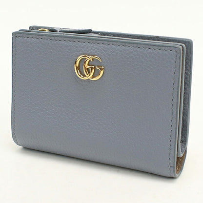 グッチ 二つ折り財布 二折財布 コンパクト レディース ブランド GUCCI ダブルG バイカラー スモールウォレット レザー 772738 ブルー USDGU118983011