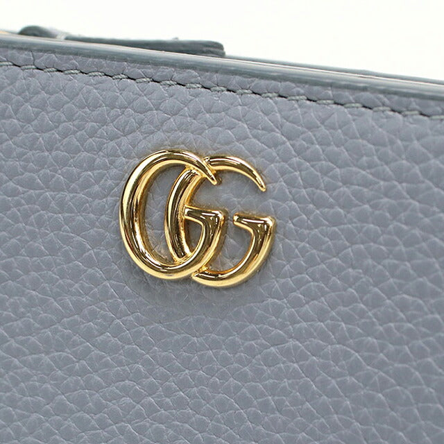グッチ 二つ折り財布 二折財布 コンパクト レディース ブランド GUCCI ダブルG バイカラー スモールウォレット レザー 772738 ブルー USDGU118983011