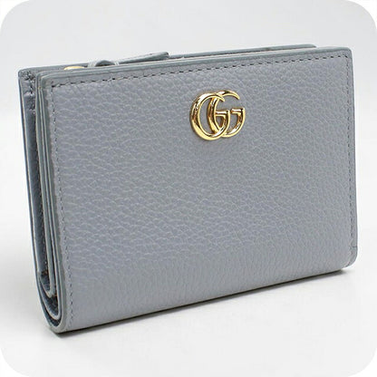 グッチ 二つ折り財布 二折財布 コンパクト レディース ブランド GUCCI ダブルG バイカラー スモールウォレット レザー 772738 ブルー USDGU118983011