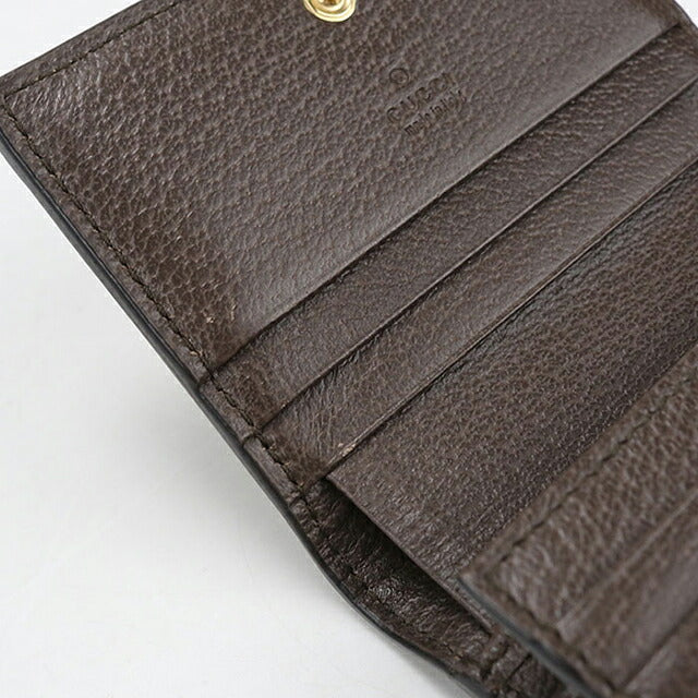 中古 グッチ 二つ折り財布 二折財布 コンパクト レディース ブランド GUCCI オフィディア GG カードケース ウォレット 523155 ベージュ USDGU119420011