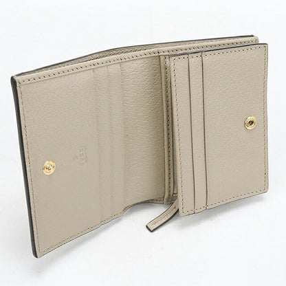 中古 グッチ 二つ折り財布 二折財布 コンパクト レディース ブランド GUCCI オフィディア GG カードケース ウォレット レザー 523155 ベージュ USDGU119464011