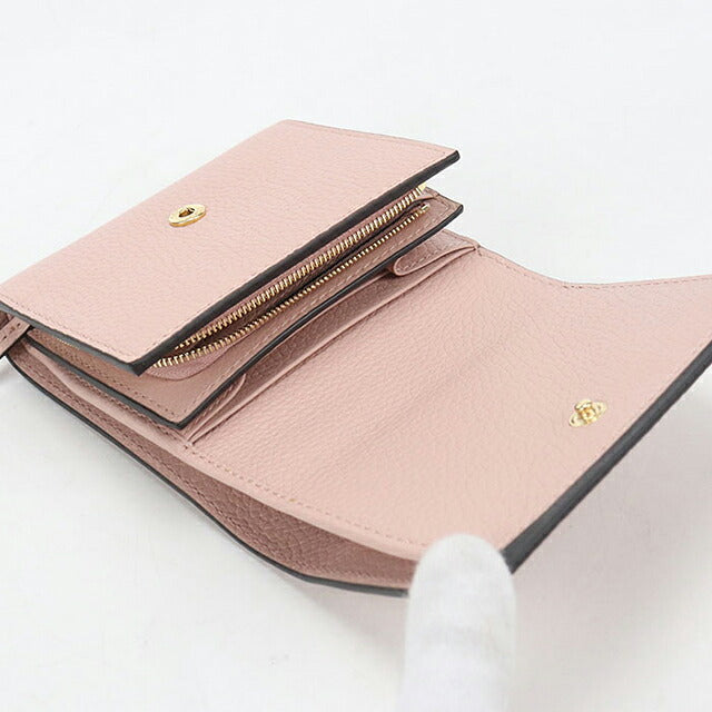 中古 グッチ 二つ折り財布 二折財布 コンパクト レディース ブランド GUCCI ホースビット  レザー 745981 ピンク USDGU119509011
