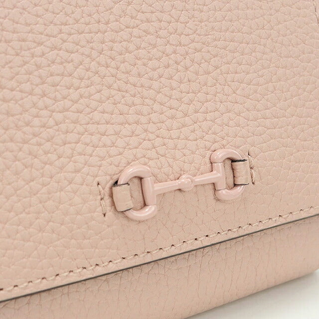 中古 グッチ 二つ折り財布 二折財布 コンパクト レディース ブランド GUCCI ホースビット  レザー 745981 ピンク USDGU119509011