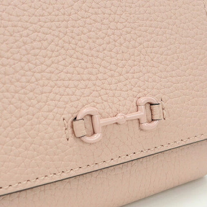 中古 グッチ 二つ折り財布 二折財布 コンパクト レディース ブランド GUCCI ホースビット  レザー 745981 ピンク USDGU119509011