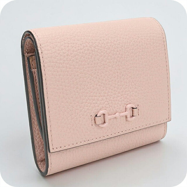 中古 グッチ 二つ折り財布 二折財布 コンパクト レディース ブランド GUCCI ホースビット  レザー 745981 ピンク USDGU119509011
