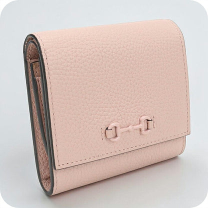 中古 グッチ 二つ折り財布 二折財布 コンパクト レディース ブランド GUCCI ホースビット  レザー 745981 ピンク USDGU119509011