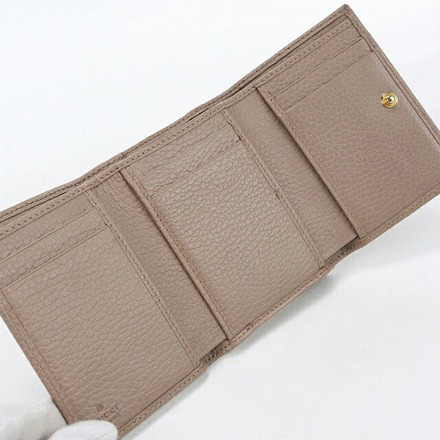 中古 グッチ 三つ折り財布 三折財布 コンパクト レディース ブランド GUCCI GGマーモント  レザー 474746 ブラウン USDGU119511011
