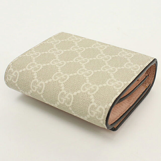 中古 グッチ 二つ折り財布 二折財布 コンパクト レディース ブランド GUCCI ダブルG ミディアム ウォレット レザー 598587 ピンク USDGU119546011