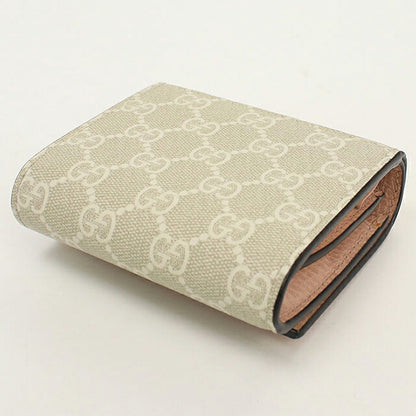 中古 グッチ 二つ折り財布 二折財布 コンパクト レディース ブランド GUCCI ダブルG ミディアム ウォレット レザー 598587 ピンク USDGU119546011