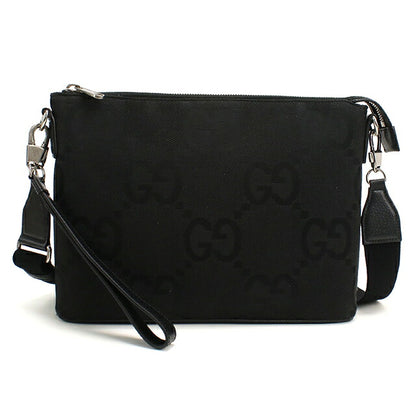 中古 グッチ ショルダーバッグ メンズ ブランド GUCCI ジャンボGG 2WAY クラッチバッグ 739668 ブラック USDGU119635011