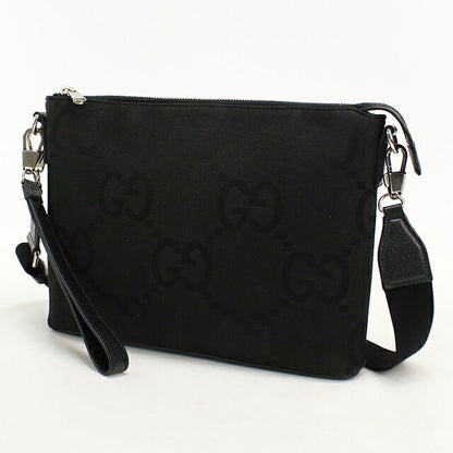 中古 グッチ ショルダーバッグ メンズ ブランド GUCCI ジャンボGG 2WAY クラッチバッグ 739668 ブラック USDGU119635011