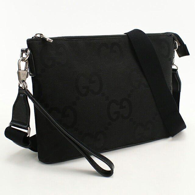 中古 グッチ ショルダーバッグ メンズ ブランド GUCCI ジャンボGG 2WAY クラッチバッグ 739668 ブラック USDGU119635011