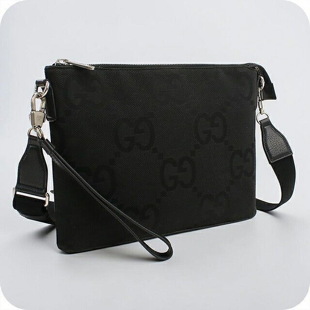 中古 グッチ ショルダーバッグ メンズ ブランド GUCCI ジャンボGG 2WAY クラッチバッグ 739668 ブラック USDGU119635011
