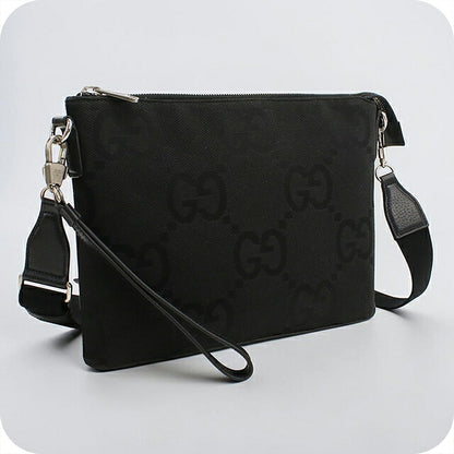 中古 グッチ ショルダーバッグ メンズ ブランド GUCCI ジャンボGG 2WAY クラッチバッグ 739668 ブラック USDGU119635011