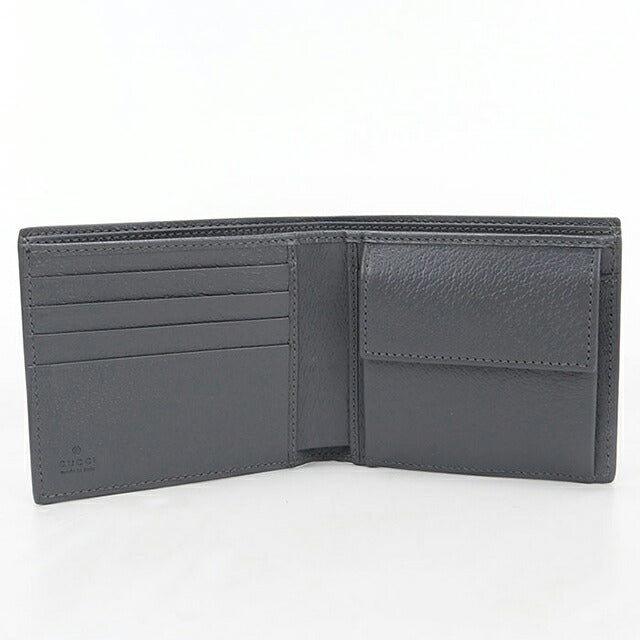 中古 グッチ 二つ折り財布 二折財布 コンパクト メンズ ブランド GUCCI GGスプリーム GG コインウォレット 768244 グレー USDGU119825011