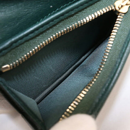 中古 グッチ 二つ折り財布 二折財布 コンパクト レディース ブランド GUCCI ダブルG カードケース ウォレット レザー 466492 グリーン USDGU119828011