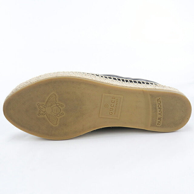 中古 グッチ エスパドリーユ レディース ブランド GUCCI  エスパドリーユ レザー 551890 ブラック シューズ USDGU119833011