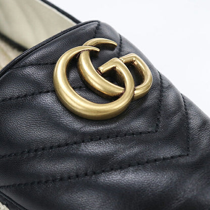 中古 グッチ エスパドリーユ レディース ブランド GUCCI  エスパドリーユ レザー 551890 ブラック シューズ USDGU119833011
