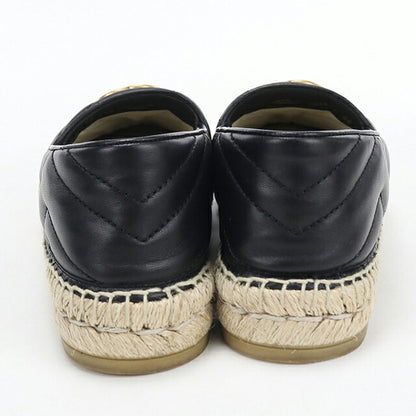 中古 グッチ エスパドリーユ レディース ブランド GUCCI  エスパドリーユ レザー 551890 ブラック シューズ USDGU119833011