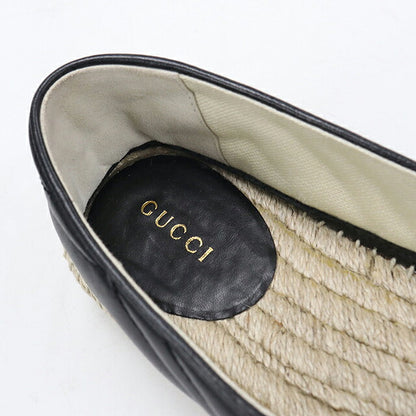 中古 グッチ エスパドリーユ レディース ブランド GUCCI  エスパドリーユ レザー 551890 ブラック シューズ USDGU119833011