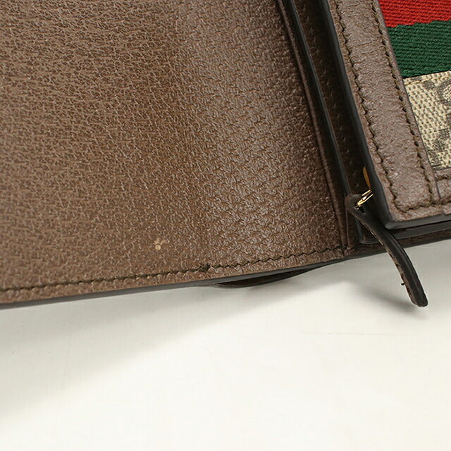 中古 グッチ 二つ折り財布 二折財布 コンパクト レディース ブランド GUCCI オフィディア コンパクトウォレット レザー 598662 ベージュ USDGU119859011
