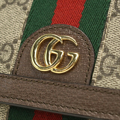 中古 グッチ 二つ折り財布 二折財布 コンパクト レディース ブランド GUCCI オフィディア コンパクトウォレット レザー 598662 ベージュ USDGU119859011