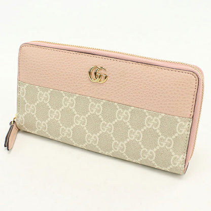 中古 グッチ 長財布ラウンドファスナー レディース ブランド GUCCI ダブルG バイカラー  456117 ピンク USDGU119894011
