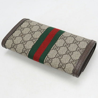 中古 グッチ 長財布二折 レディース ブランド GUCCI オフィディア コンチネンタルウォレット 523153 ベージュ USDGU120087011