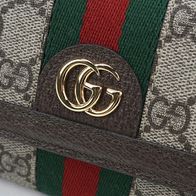 中古 グッチ 長財布二折 レディース ブランド GUCCI オフィディア コンチネンタルウォレット 523153 ベージュ USDGU120087011