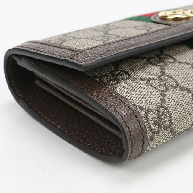 中古 グッチ 長財布二折 レディース ブランド GUCCI オフィディア コンチネンタルウォレット 523153 ベージュ USDGU120087011