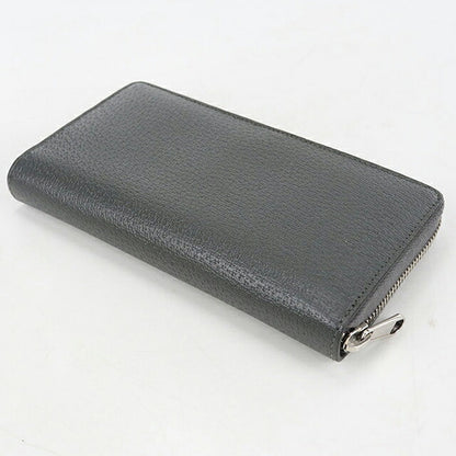 中古 グッチ 長財布ラウンドファスナー メンズ ブランド GUCCI カットアウト インターロッキングG  レザー 701423 グレー USDGU120124011