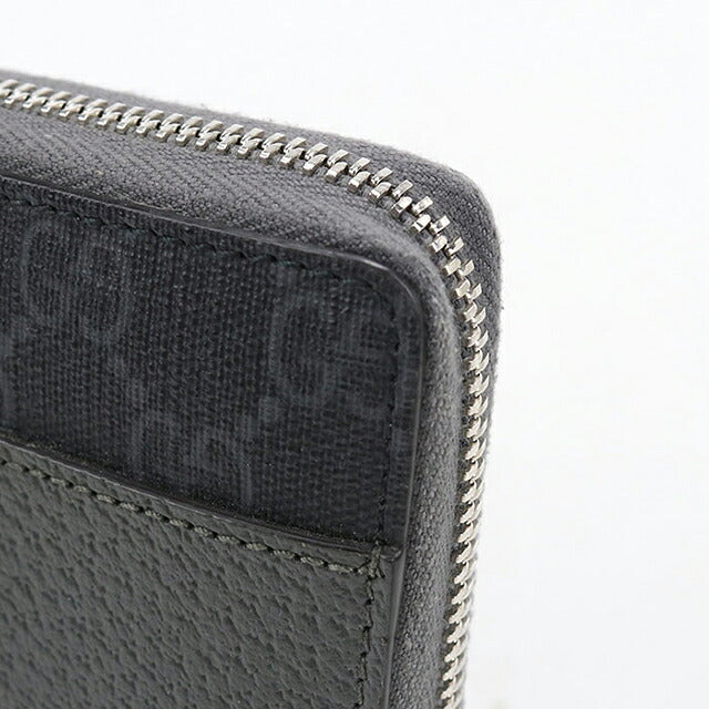 中古 グッチ 長財布ラウンドファスナー メンズ ブランド GUCCI カットアウト インターロッキングG  レザー 701423 グレー USDGU120124011