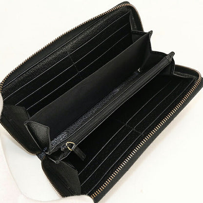 中古 グッチ 長財布ラウンドファスナー レディース ブランド GUCCI GGマーモント  レザー 735845 ブラック USDGU120128011