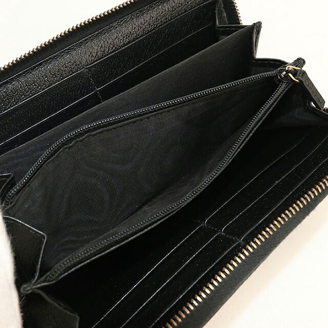 中古 グッチ 長財布ラウンドファスナー レディース ブランド GUCCI GGマーモント  レザー 735845 ブラック USDGU120128011