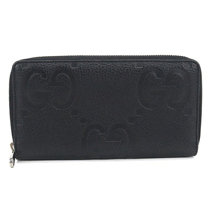 中古 グッチ 長財布ラウンドファスナー メンズ ブランド GUCCI ジャンボGG  レザー 739484 ブラック USDGU120166011