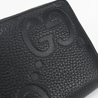 中古 グッチ 長財布ラウンドファスナー メンズ ブランド GUCCI ジャンボGG  レザー 739484 ブラック USDGU120166011